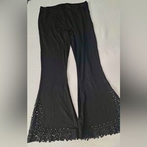 VOCAL Crystal Lace Flare Black Pants